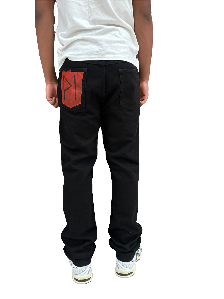 "Live through life" denim jeans